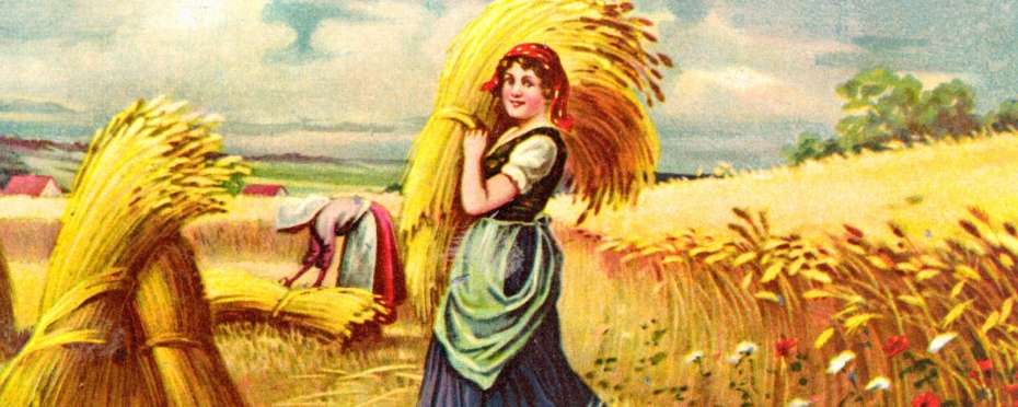 Ženy, dívky, pomocnice při žních a jejich oblíbené pověry