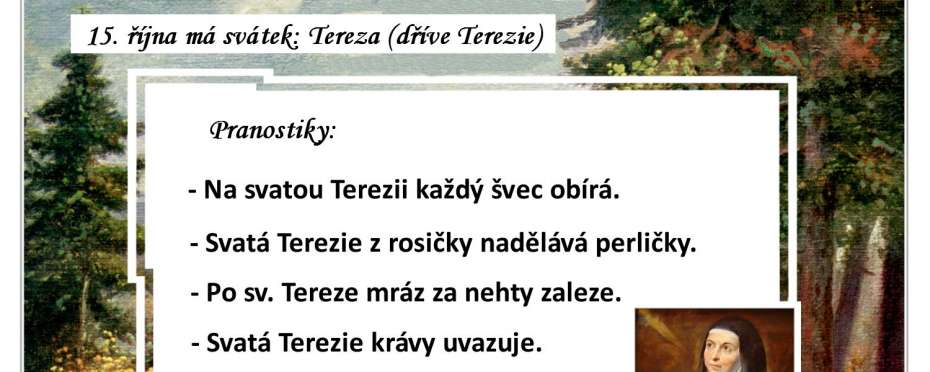 Pranostiky na den 15. 10.