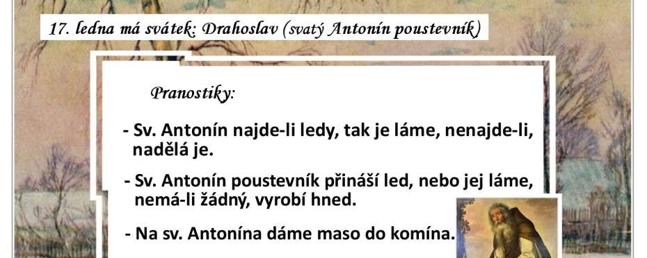 Pranostiky na den 17. 1.