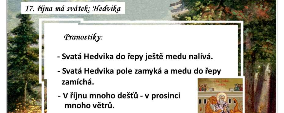 Pranostiky na den 17. 10.