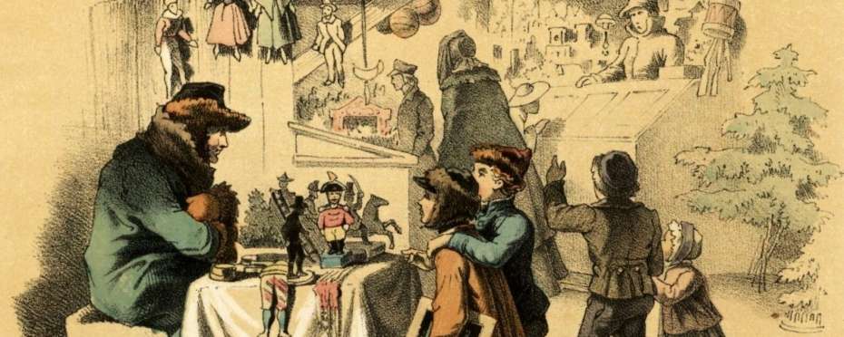 Přípravy na Vánoce, povídka a obrázky z roku 1863