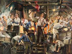 19.3. Eduard Enzmann, 1924, V polubenské sklárně.jpg