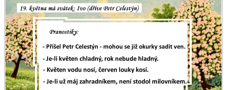 Pranostiky na den 19. 5.