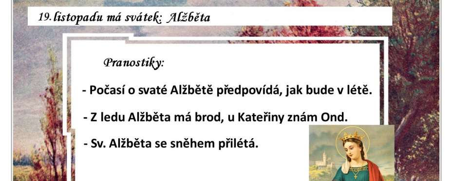 Pranostiky na den 19. 11.