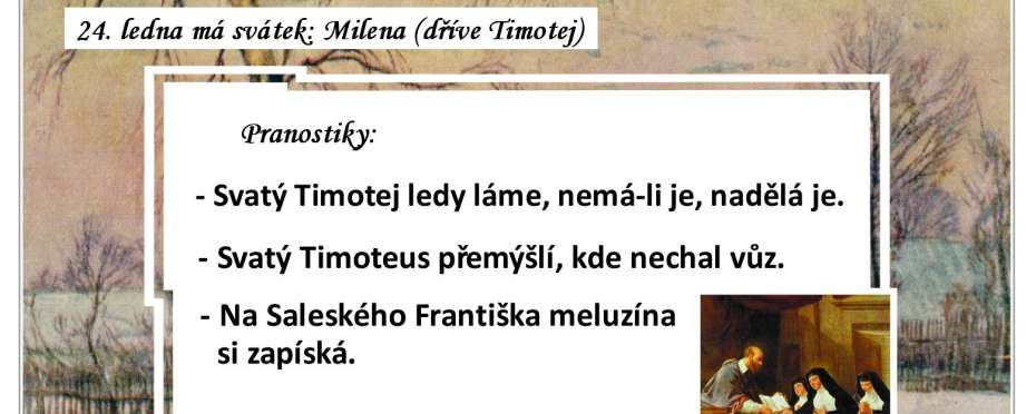 Pranostiky na den 24. 1.