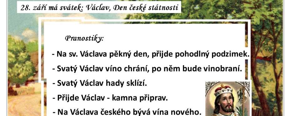 Pranostiky na den 28. 9.