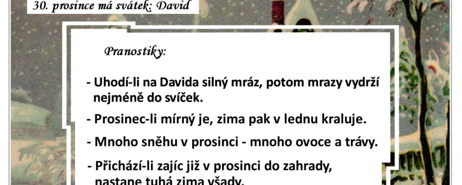Pranostiky na den 30. 12.
