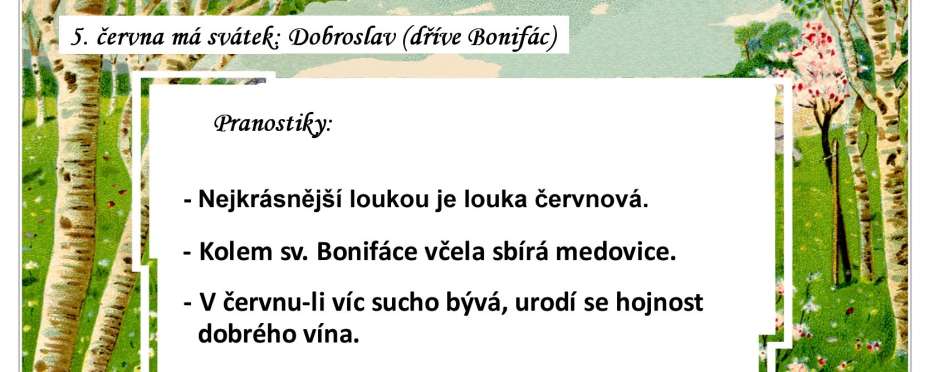 Pranostiky na den 5. 6.
