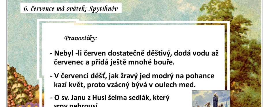 Pranostiky na den 6. 7.