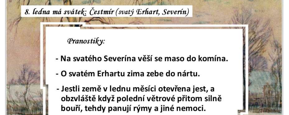 Pranostiky na den 8. 1.