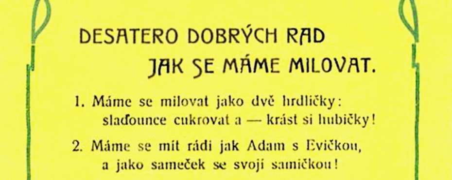 Desatero dobrých rad, jak se máme milovat, 1910