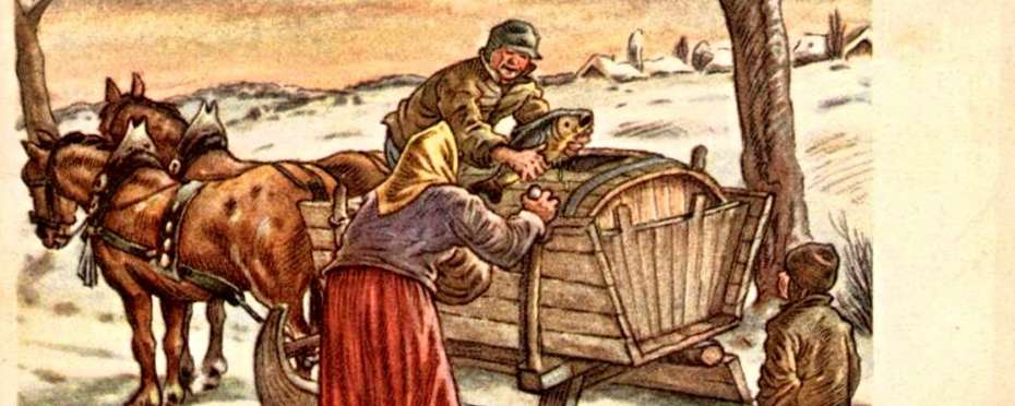 O prodeji kaprů na vánočních trzích